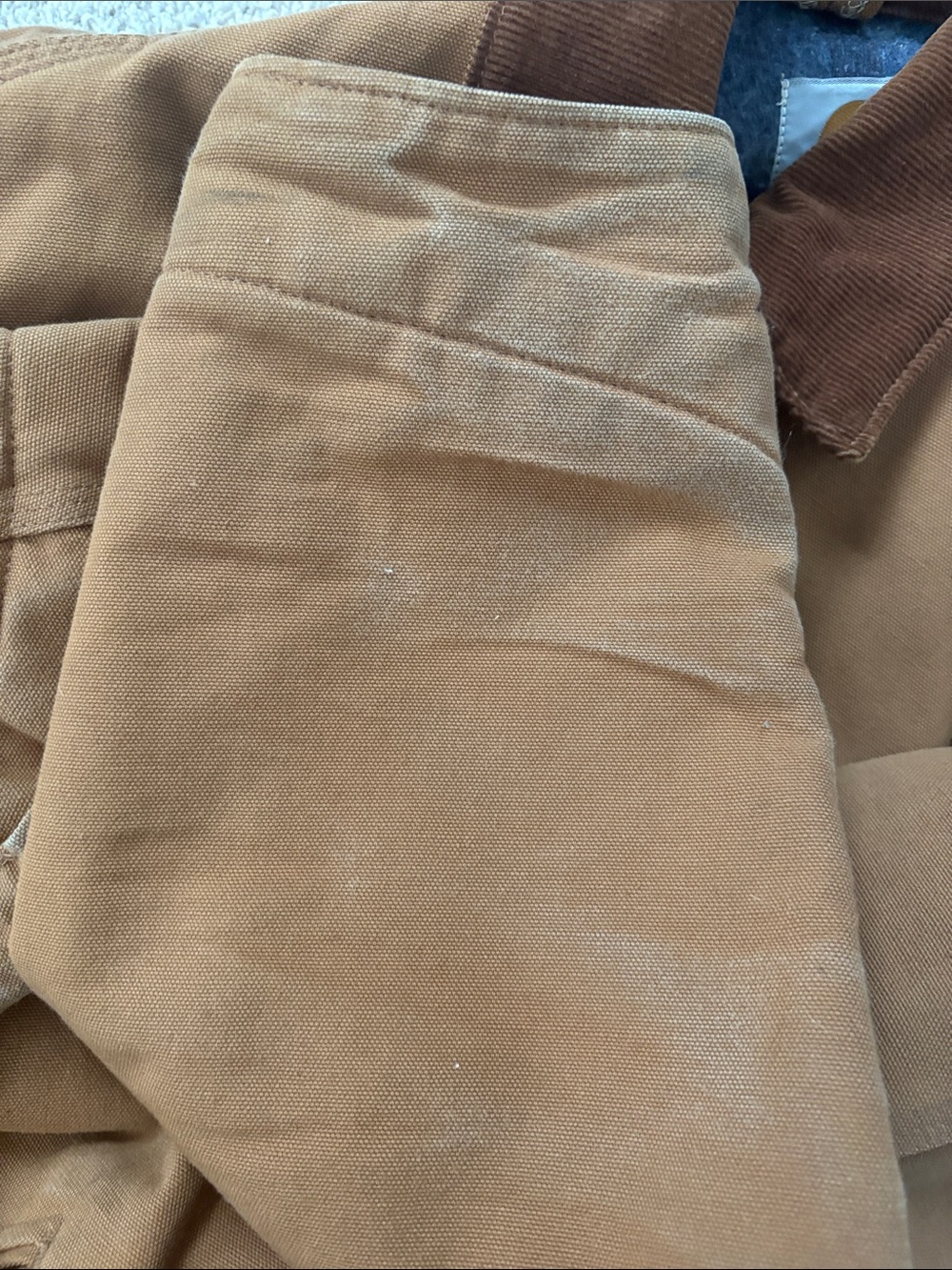 Vintage 90’s Carhartt Detroit Brown Duck Canvas Field Jacket Vertical Blanket - Picture 10 of 10